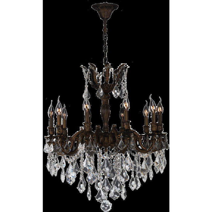 Versailles Dark Bronze Clear Crystal 10 Light Chandelier - Chandeliers