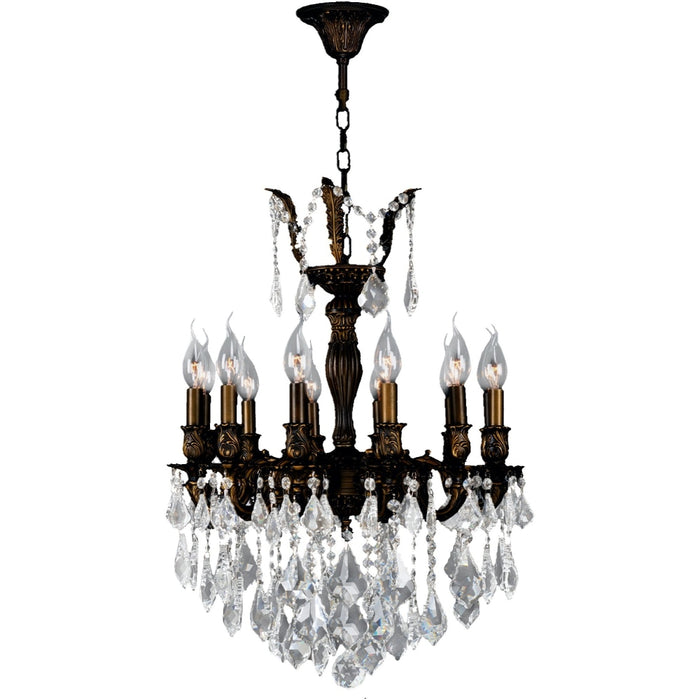 Versailles Dark Bronze Clear Crystal 12 Light Chandelier - Chandeliers