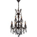 Versailles Dark Bronze Clear Crystal 12 Light Chandelier - Chandeliers