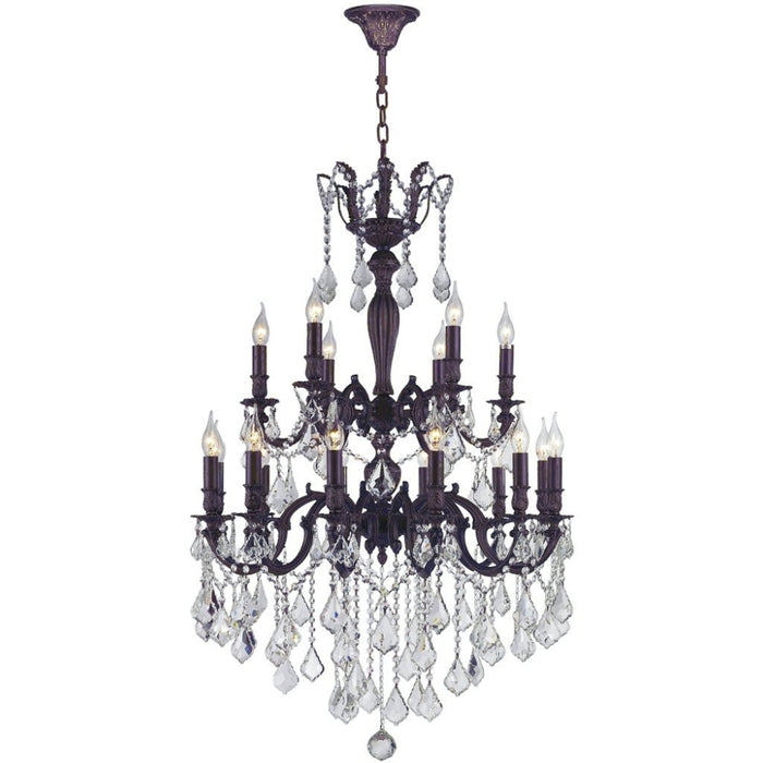 Versailles Dark Bronze Clear Crystal 18 Light Chandelier - Chandeliers