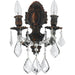 Versailles Dark Bronze Clear Crystal 2 Light Wall Sconce - Wall Sconces