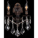 Versailles Dark Bronze Clear Crystal 2 Light Wall Sconce - Wall Sconces