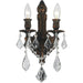 Versailles Dark Bronze Clear Crystal 2 Light Wall Sconce - Wall Sconces