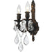Versailles Dark Bronze Clear Crystal 2 Light Wall Sconce - Wall Sconces