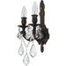 Versailles Dark Bronze Clear Crystal 2 Light Wall Sconce - Wall Sconces