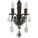 Versailles Dark Bronze Clear Crystal 2 Light Wall Sconce - Wall Sconces