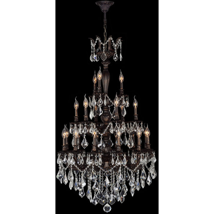 Versailles Dark Bronze Clear Crystal 21 Light Chandelier - Chandeliers