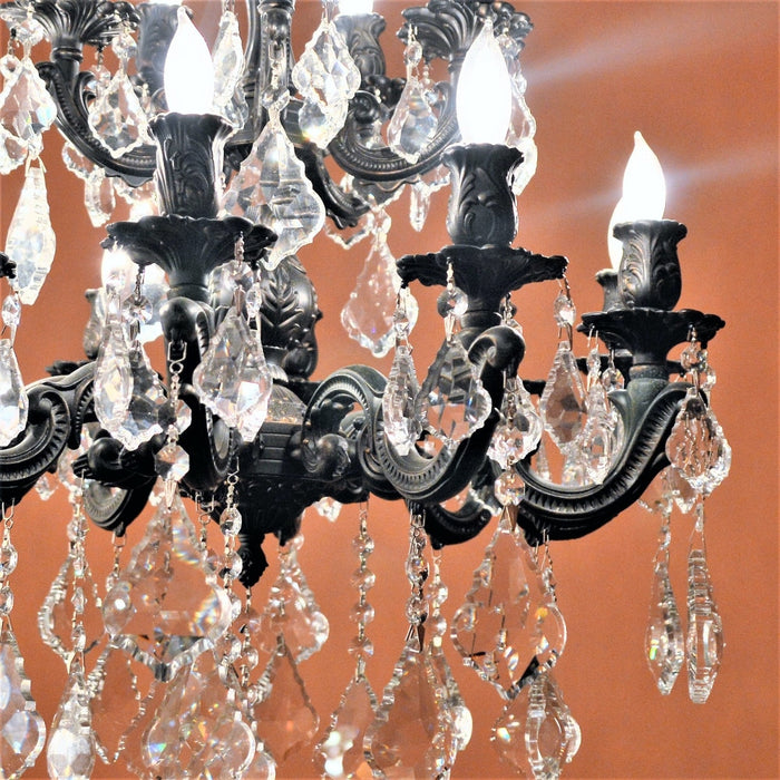 Versailles Dark Bronze Clear Crystal 21 Light Chandelier - Chandeliers