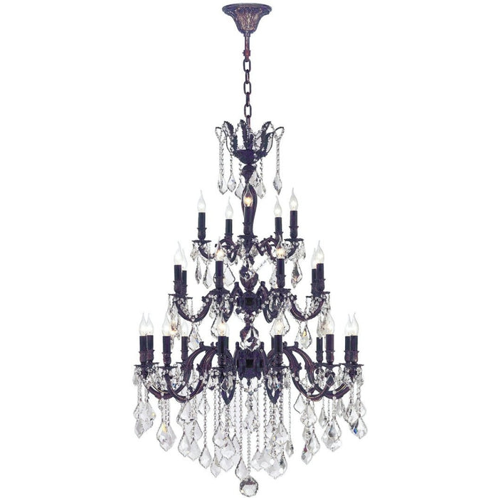 Versailles Dark Bronze Clear Crystal 25 Light Chandelier - Chandeliers