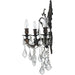 Versailles Dark Bronze Clear Crystal 3 Light Wall Sconce - Wall Sconces