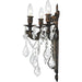 Versailles Dark Bronze Clear Crystal 3 Light Wall Sconce - Wall Sconces