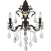 Versailles Dark Bronze Clear Crystal 3 Light Wall Sconce - Wall Sconces
