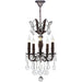 Versailles Dark Bronze Clear Crystal 5 Light Chandelier - Chandeliers
