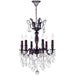 Versailles Dark Bronze Clear Crystal 6 Light Chandelier - Chandeliers