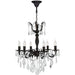 Versailles Dark Bronze Clear Crystal 6 Light Chandelier - Chandeliers