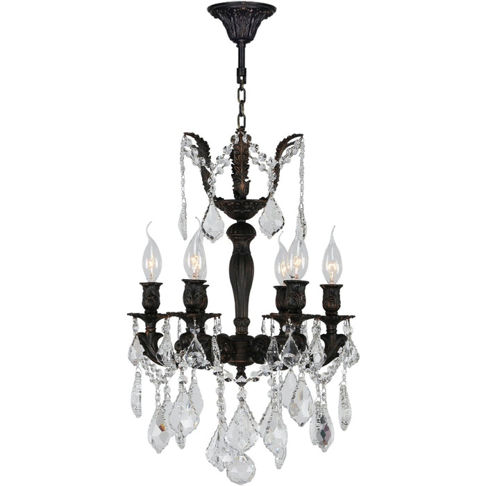 Versailles Dark Bronze Clear Crystal 6 Light Chandelier - Chandeliers