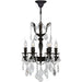 Versailles Dark Bronze Clear Crystal 6 Light Chandelier - Chandeliers