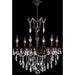 Versailles Dark Bronze Clear Crystal 6 Light Chandelier - Chandeliers