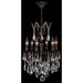 Versailles Dark Bronze Clear Crystal 6 Light Chandelier - Chandeliers