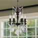 Versailles Dark Bronze Clear Crystal 6 Light Chandelier - Chandeliers