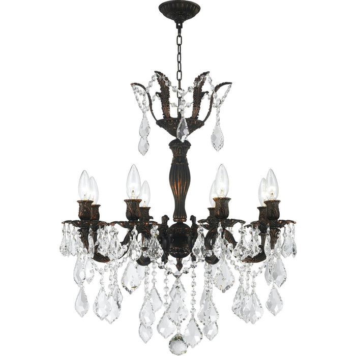 Versailles Dark Bronze Clear Crystal 8 Light Chandelier - Chandeliers