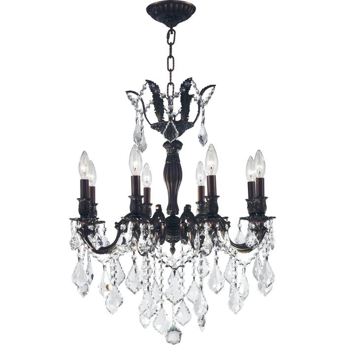 Versailles Dark Bronze Clear Crystal 8 Light Chandelier - Chandeliers
