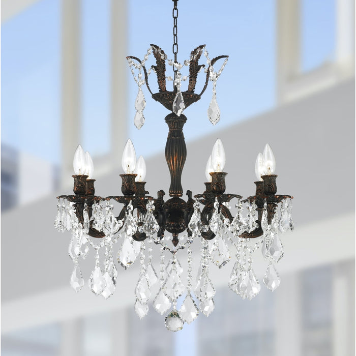 Versailles Dark Bronze Clear Crystal 8 Light Chandelier - Chandeliers