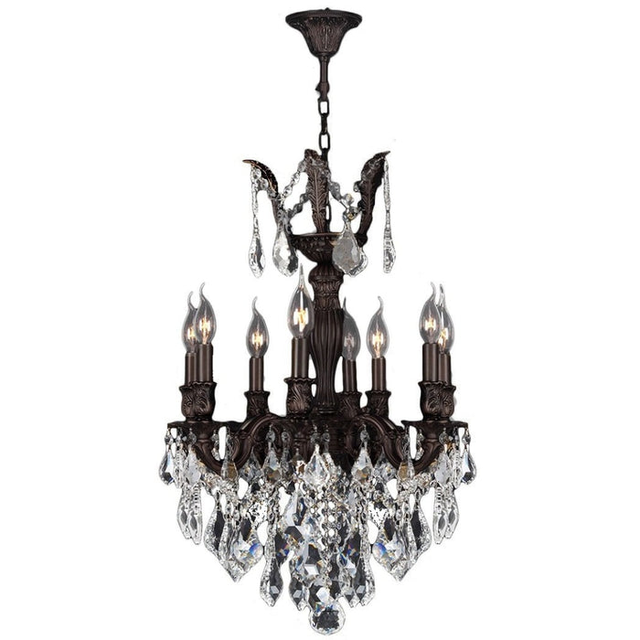 Versailles Dark Bronze Clear Crystal 8 Light Chandelier - Chandeliers