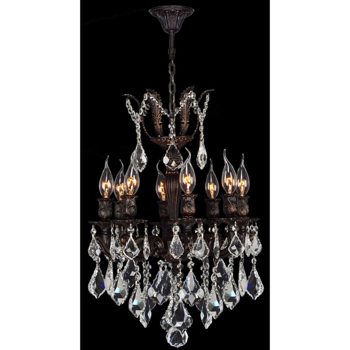 Versailles Dark Bronze Clear Crystal 8 Light Chandelier - Chandeliers