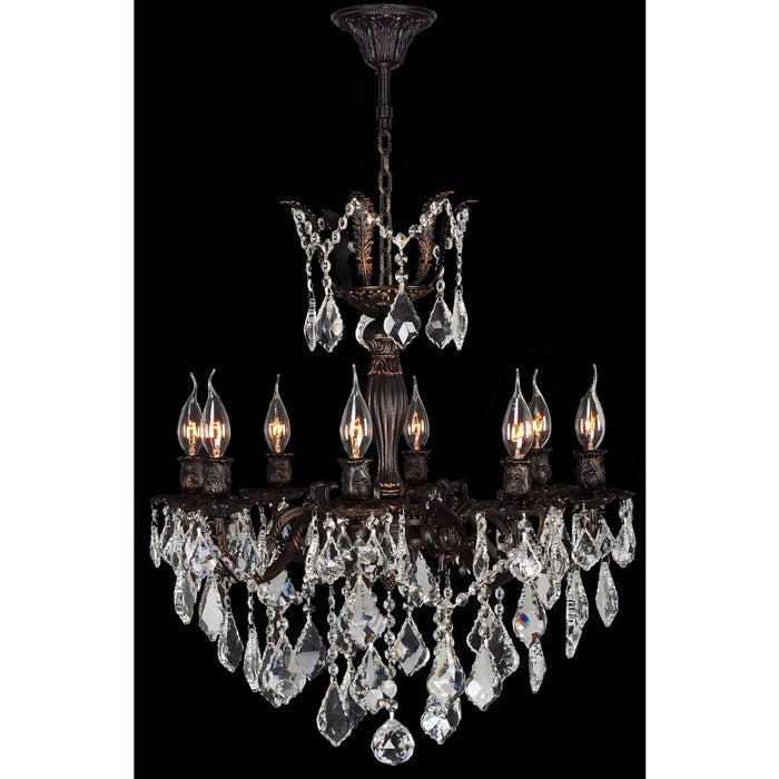 Versailles Dark Bronze Clear Crystal 8 Light Chandelier - Chandeliers