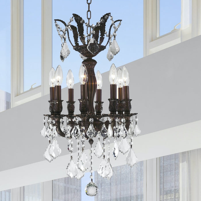 Versailles Dark Bronze Clear Crystal 8 Light Chandelier - Chandeliers