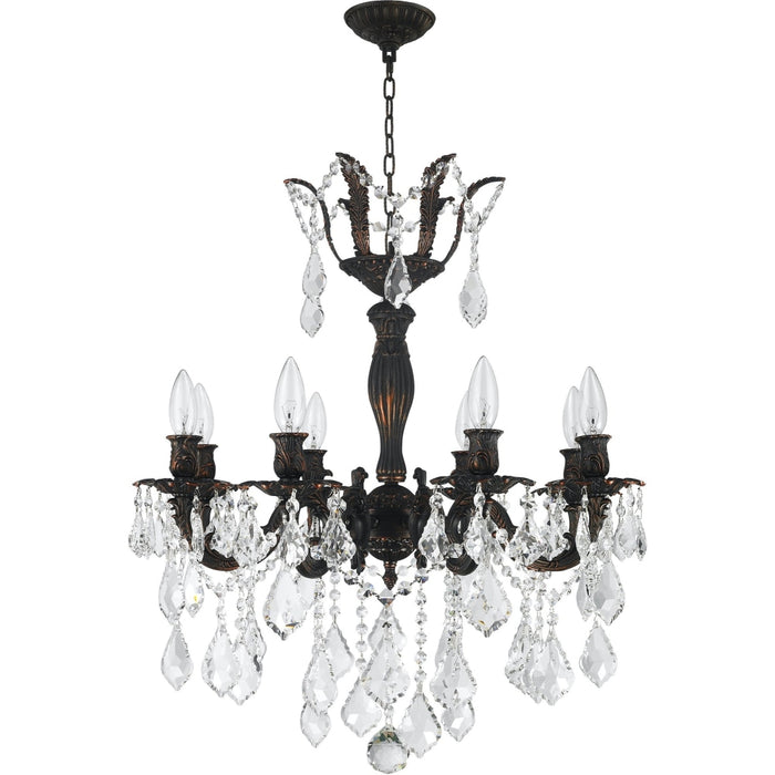 Versailles Dark Bronze Clear Crystal 8 Light Chandelier - Chandeliers