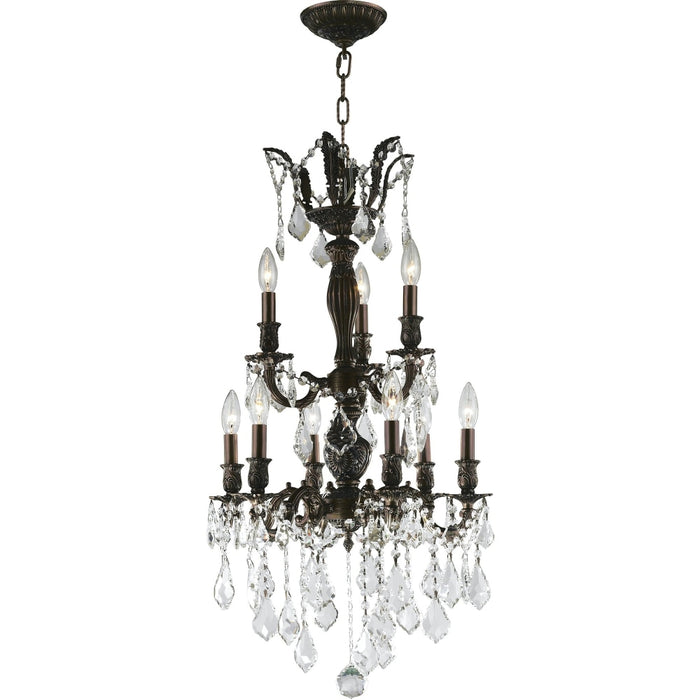 Versailles Dark Bronze Clear Crystal 9 Light Chandelier - Chandeliers