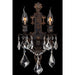 Versailles Flemish Brass Bronze Crystal 2 Light Wall Sconce - Wall Sconces