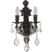Versailles Flemish Brass Bronze Crystal 2 Light Wall Sconce - Wall Sconces