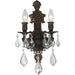 Versailles Flemish Brass Bronze Crystal 2 Light Wall Sconce - Wall Sconces