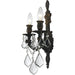 Versailles Flemish Brass Bronze Crystal 2 Light Wall Sconce - Wall Sconces