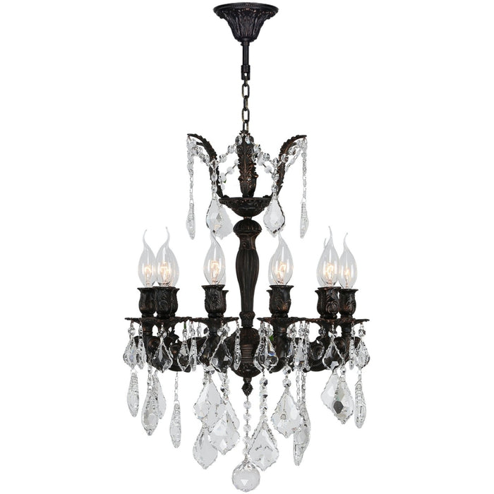 Versailles Dark Bronze Clear Crystal 10 Light Chandelier - Chandeliers