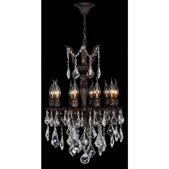 Versailles Dark Bronze Clear Crystal 10 Light Chandelier - Chandeliers