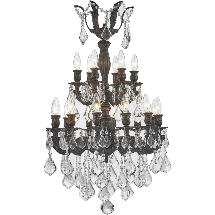 Versailles Dark Bronze Clear Crystal 18 Light Chandelier - Chandeliers