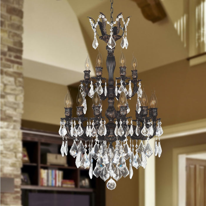 Versailles Dark Bronze Clear Crystal 18 Light Chandelier - Chandeliers