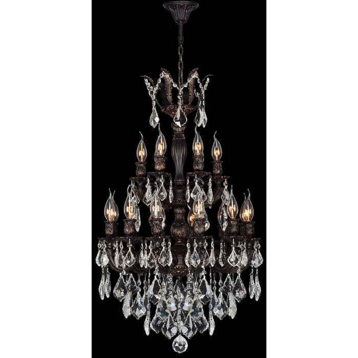 Versailles Dark Bronze Clear Crystal 18 Light Chandelier - Chandeliers