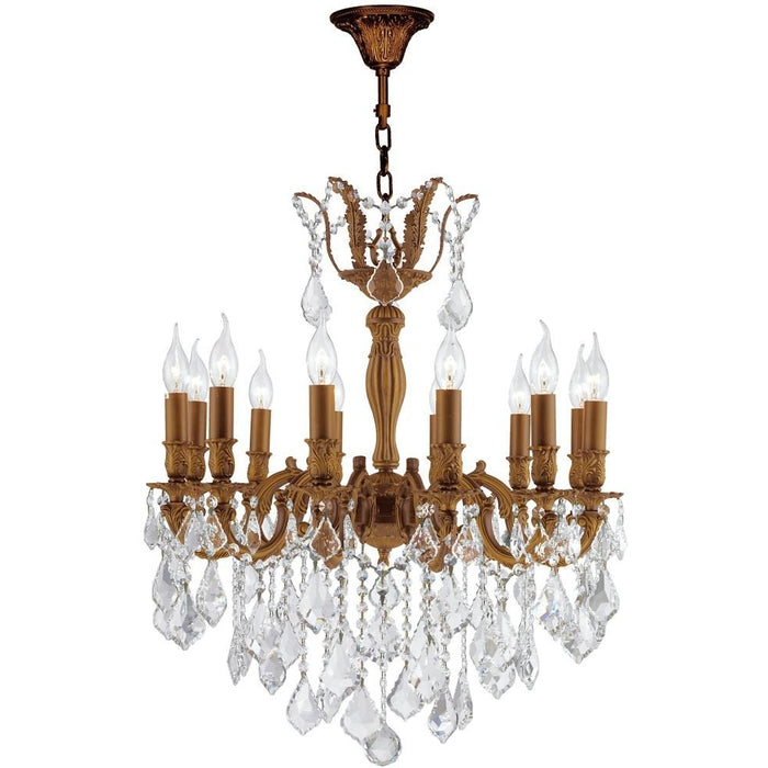 Versailles French Gold Clear Crystal 12 Light Chandelier - Chandeliers