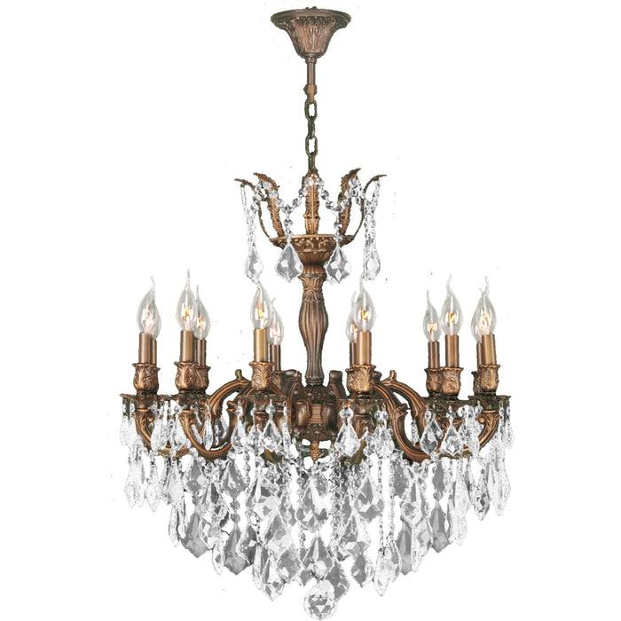 Versailles French Gold Clear Crystal 12 Light Chandelier - Chandeliers