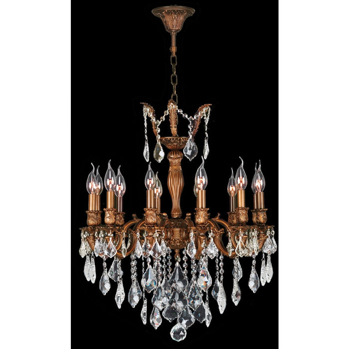 Versailles French Gold Clear Crystal 12 Light Chandelier - Chandeliers