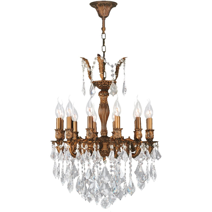 Versailles French Gold Clear Crystal 12 Light Chandelier - Chandeliers