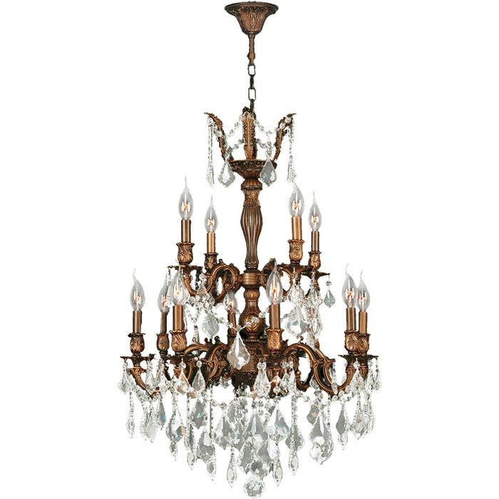 Versailles French Gold Clear Crystal 12 Light Chandelier - Chandeliers