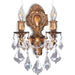 Versailles French Gold Clear Crystal 2 Light Wall Sconce - Wall Sconces