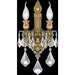 Versailles French Gold Clear Crystal 2 Light Wall Sconce - Wall Sconces