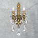 Versailles French Gold Clear Crystal 2 Light Wall Sconce - Wall Sconces